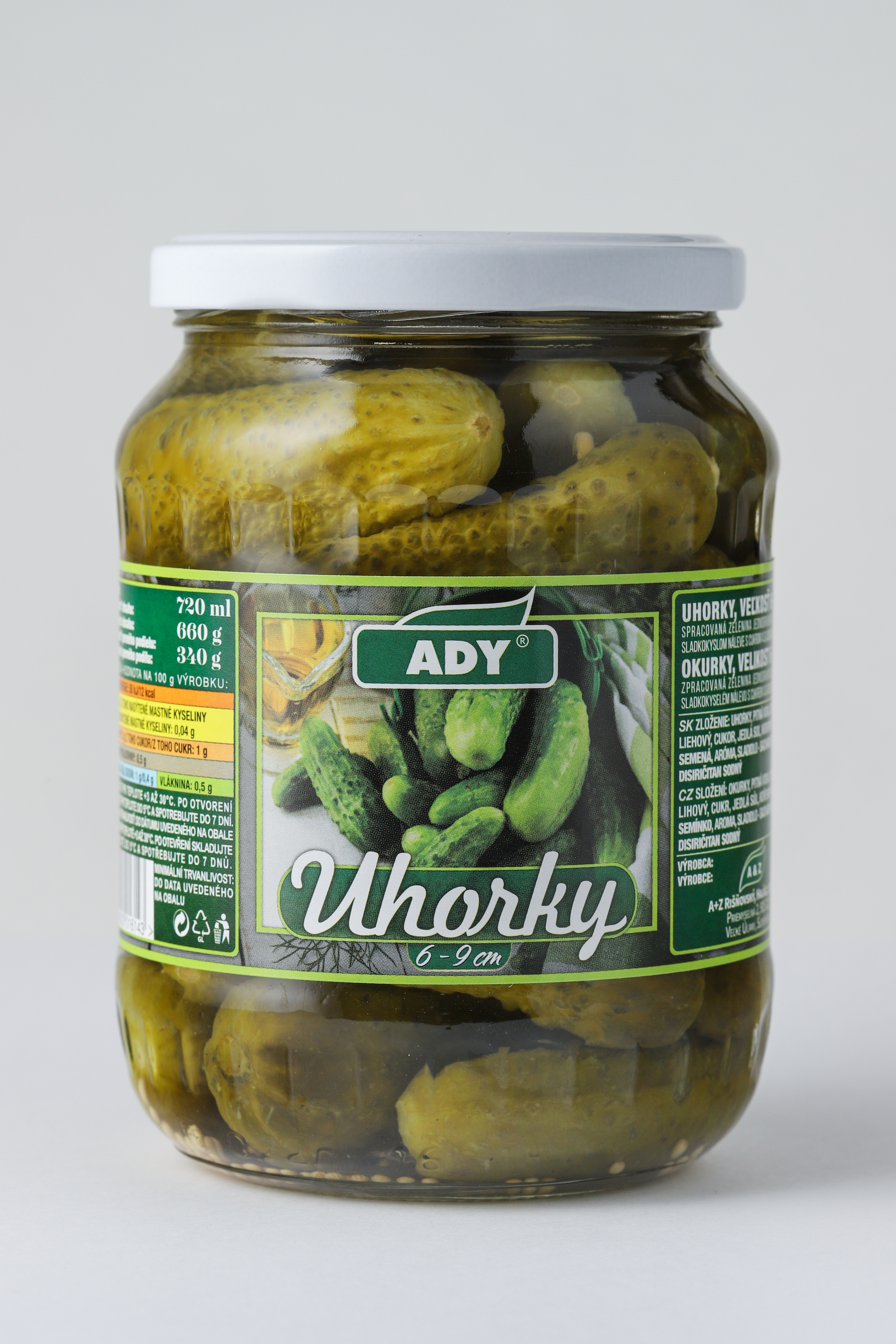 Gherkins 6/9 cm in sweet and sour brine